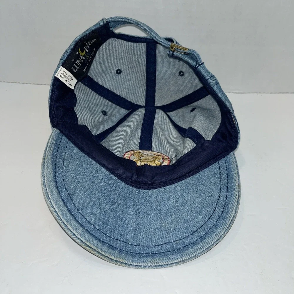 Vintage Luna Pier The Great American Teddy Bear Denim Adjustable Cap‎ Hat